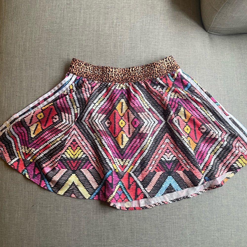 NWT Adidas Multicolor Geometric Skirt with Leopard Waistband SOLD OUT Small